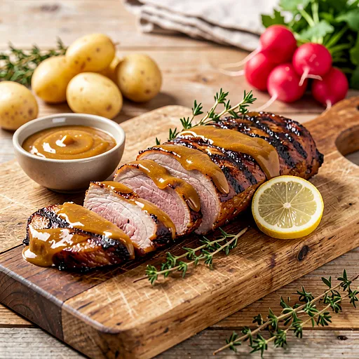Recipe for: Grilled pork neck with honey mustard - photo 1