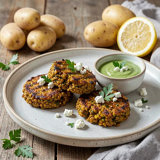 Recipe for: Grilled lentil patties with sorrel sauce - photo 1