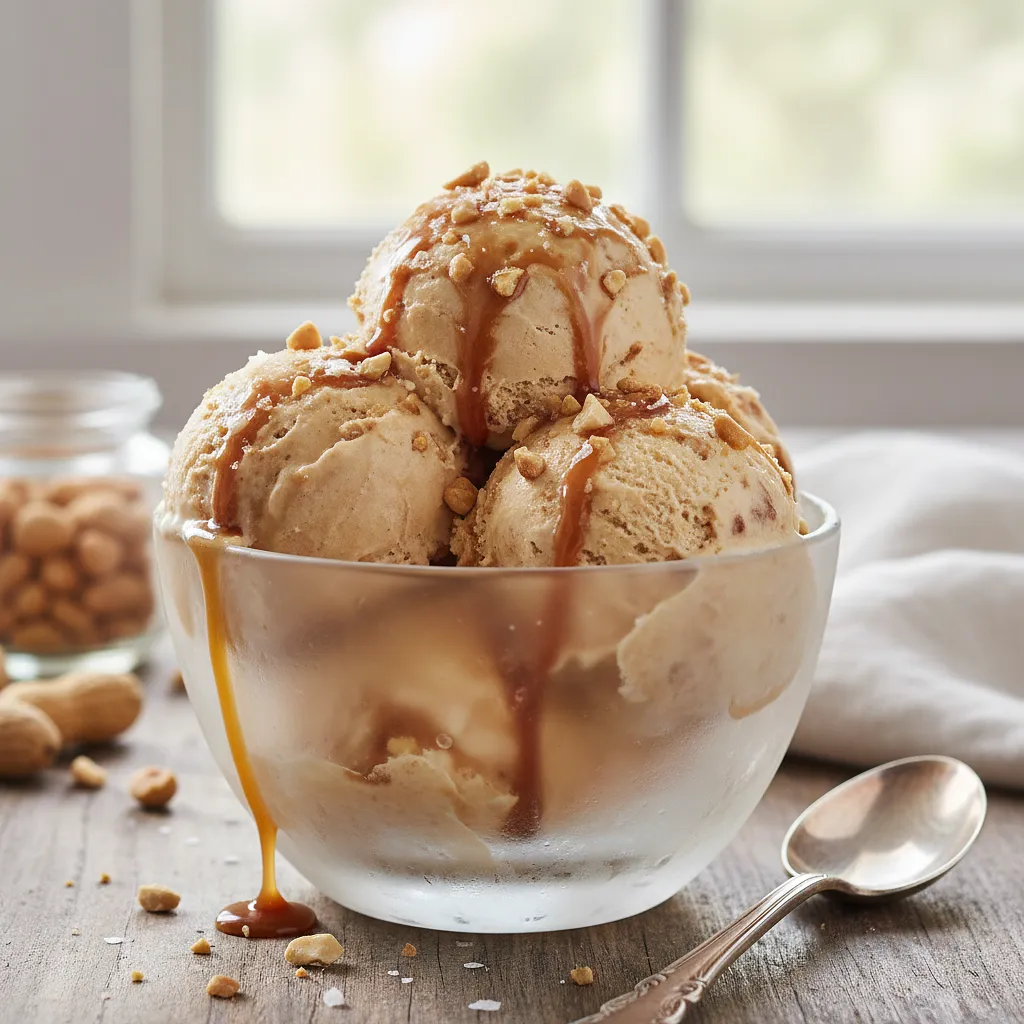 Homemade Peanut Butter and Salted Caramel Ice Cream - photo 1