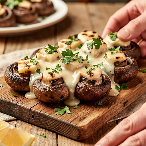 Przepis na: Grillowane pieczarki z masłem czosnkowym (polska-nowoczesna przystawka) - zdjęcie 1