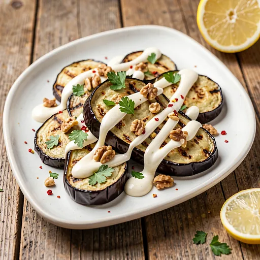 Recipe for: Grilled eggplants with tahini sauce - photo 1