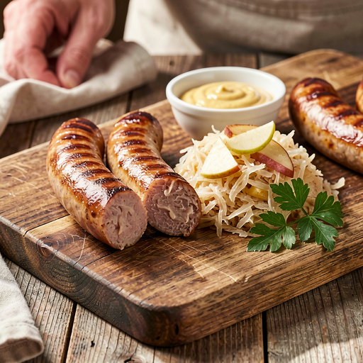Recipe for: Grilled sausage with sauerkraut and apple - photo 1