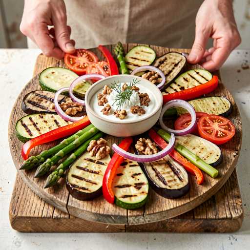 Recipe for: Grilled spring vegetables with yogurt sauce - photo 1