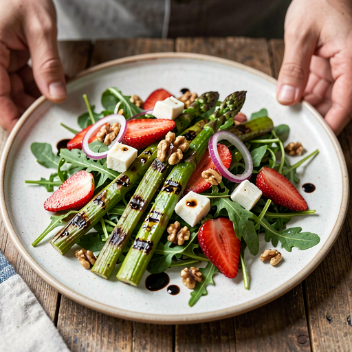 Recipe for: Grilled spring salad with strawberries and asparagus - photo 1