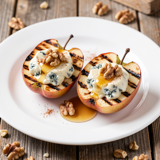 Recipe for: Grilled apples with blue cheese and honey - photo 1