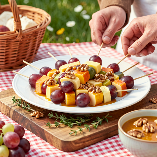 Recipe for: Cheese and Grape Skewers with Honey-Mustard Sauce - photo 1