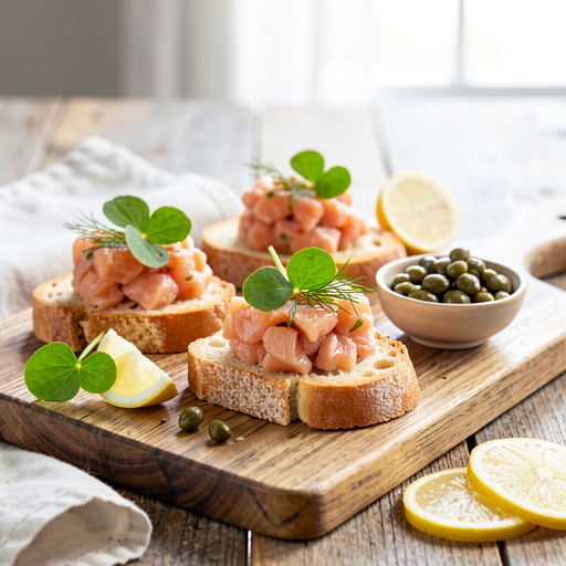 Recipe for: Salmon tartare on toasts - photo 1