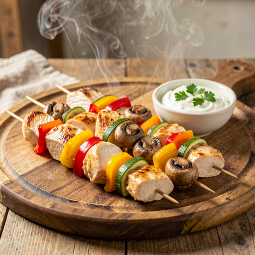 Recipe for: Chicken and Spring Vegetable Skewers - photo 1