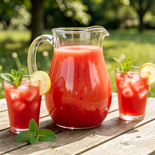 Recipe for: Refreshing watermelon juice with a hint of lemon and mint - photo 1
