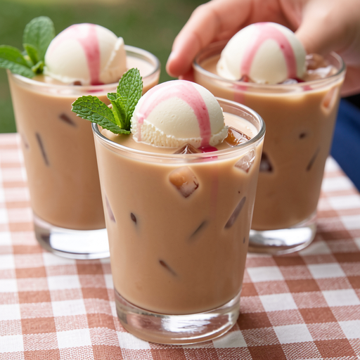 Recipe for: Frozen coffee with ice cream and a rhubarb twist - photo 1