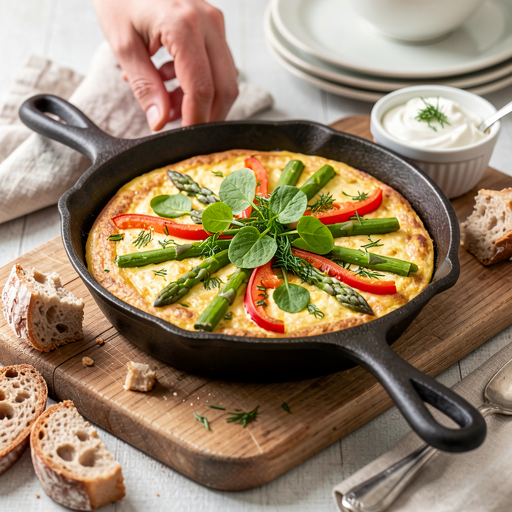 Przepis na: Majówkowa frittata ze szparagami i szczawiem - zdjęcie 1