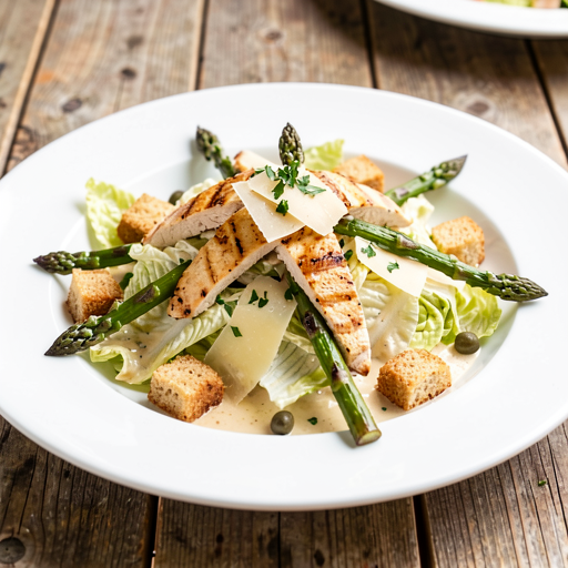 Recipe for: Caesar Salad with Chicken and Grilled Asparagus - photo 1