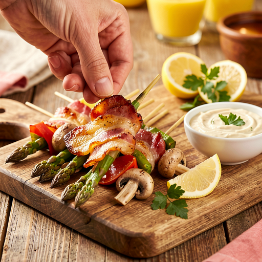 Recipe for: Bacon and Spring Vegetable Skewers - photo 1