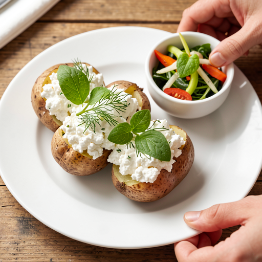 Recipe for: Baked potatoes stuffed with cottage cheese and dill - photo 1