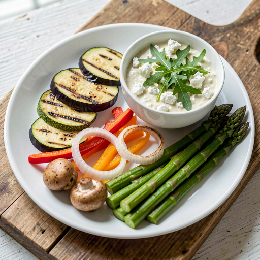 Recipe for: Grilled vegetables with garlic sauce (vegetarian appetizer) - photo 1