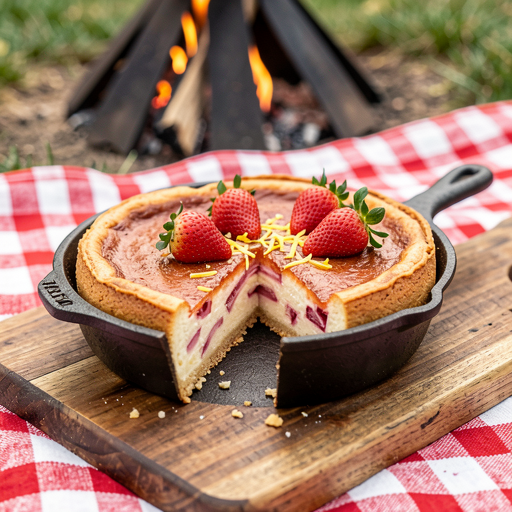 Recipe for: Baked cheesecake in a fire pit with rhubarb (served cold) - photo 1