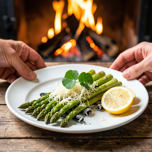 Recipe for: Oven-Roasted Asparagus with Parmesan over a Fire - photo 1