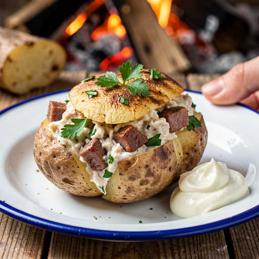 Recipe for: Stuffed Potatoes with Campfire Meat (Polish Regional Version) - photo 1