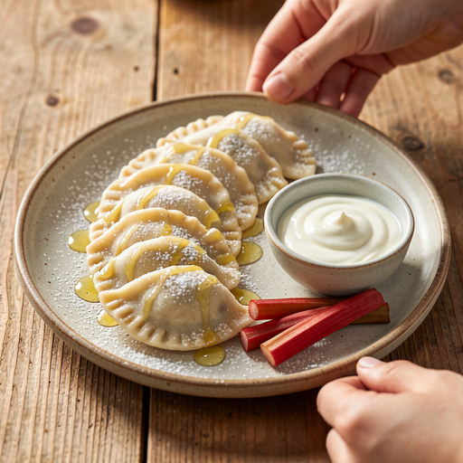 Recipe for: Rhubarb and Cottage Cheese Pierogi - photo 1