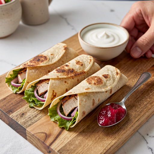 Recipe for: Chicken and Lettuce Tortilla (fusion with Rhubarb) - photo 1