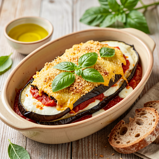 Recipe for: Eggplants baked with cheese and tomato sauce - photo 1