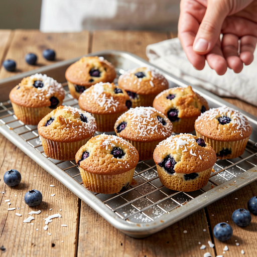 Przepis na: Muffiny z mąki kokosowej z jagodami - zdjęcie 1