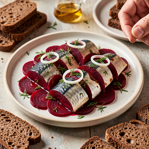 Recipe for: Mackerel in marinade with beets - photo 1