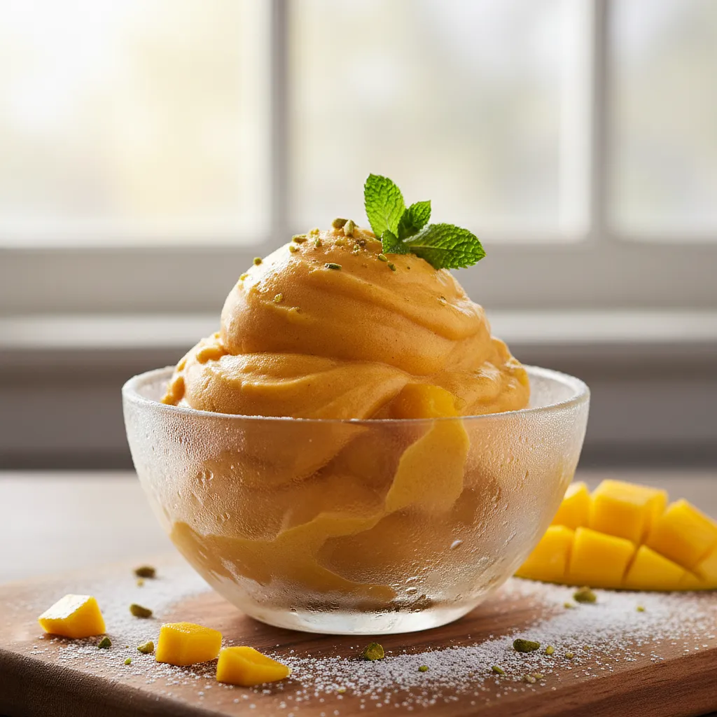 Przepis na: Kremowy Sorbet Mango z Jednego Składnika - zdjęcie 1