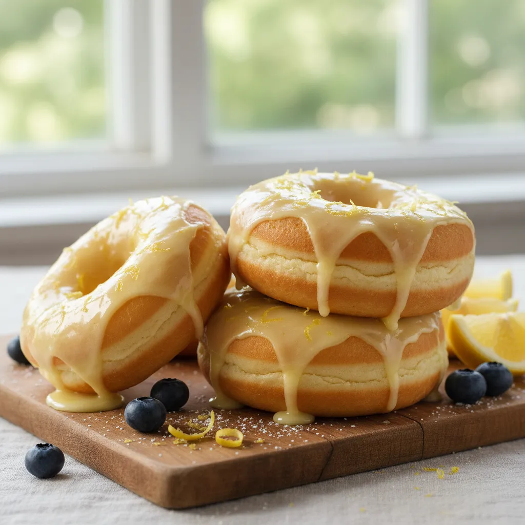 Puszyste Oponki Waniliowe z Piekarnika z Lukrem Cytrynowym - zdjęcie 1