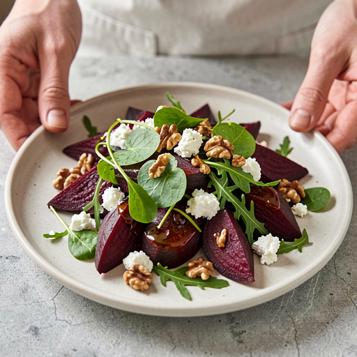 Recipe for: Roasted Beet Salad with Feta Cheese and Sorrel - photo 1