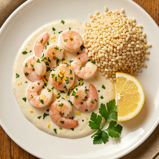 Recipe for: Shrimp in creamy garlic sauce with parsley (fusion) - photo 1
