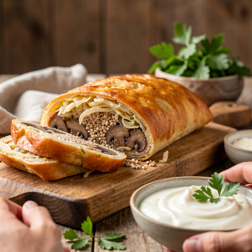Recipe for: Cabbage and Mushroom Kulebiak (with Buckwheat) - photo 1
