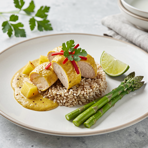 Recipe for: Turkey in curry sauce with pineapple and spelt - photo 1