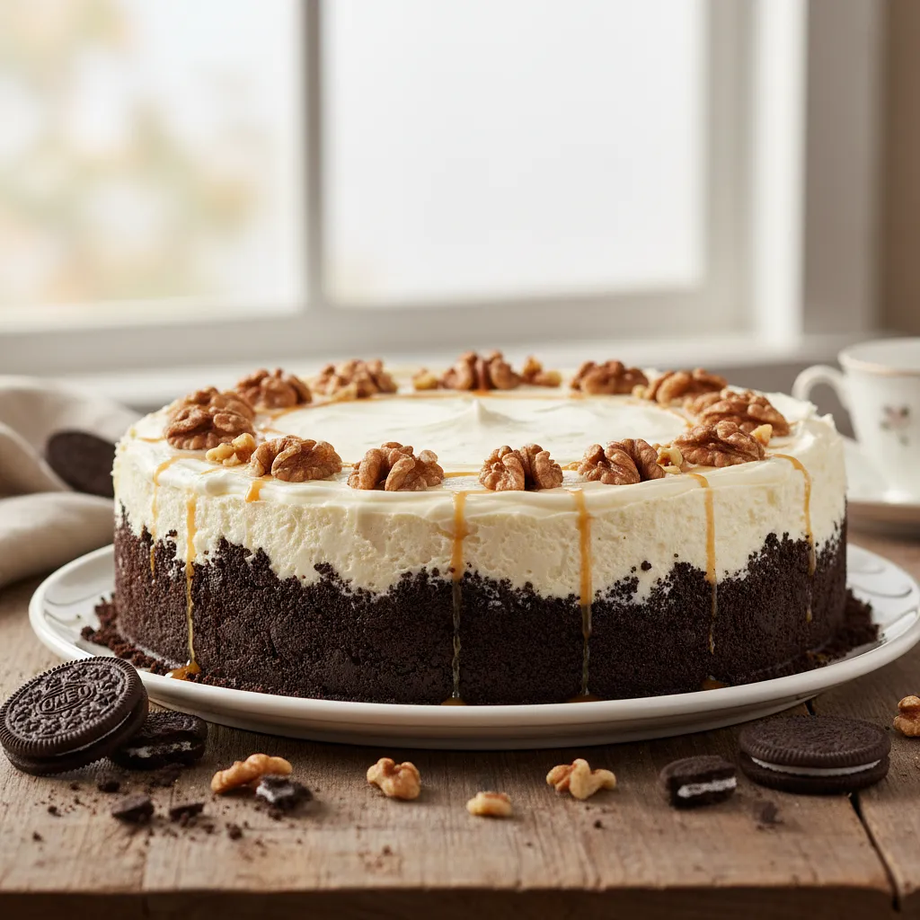 Recipe for: Velvety No-Bake Nut Cheesecake on an Oreo Crust - photo 1