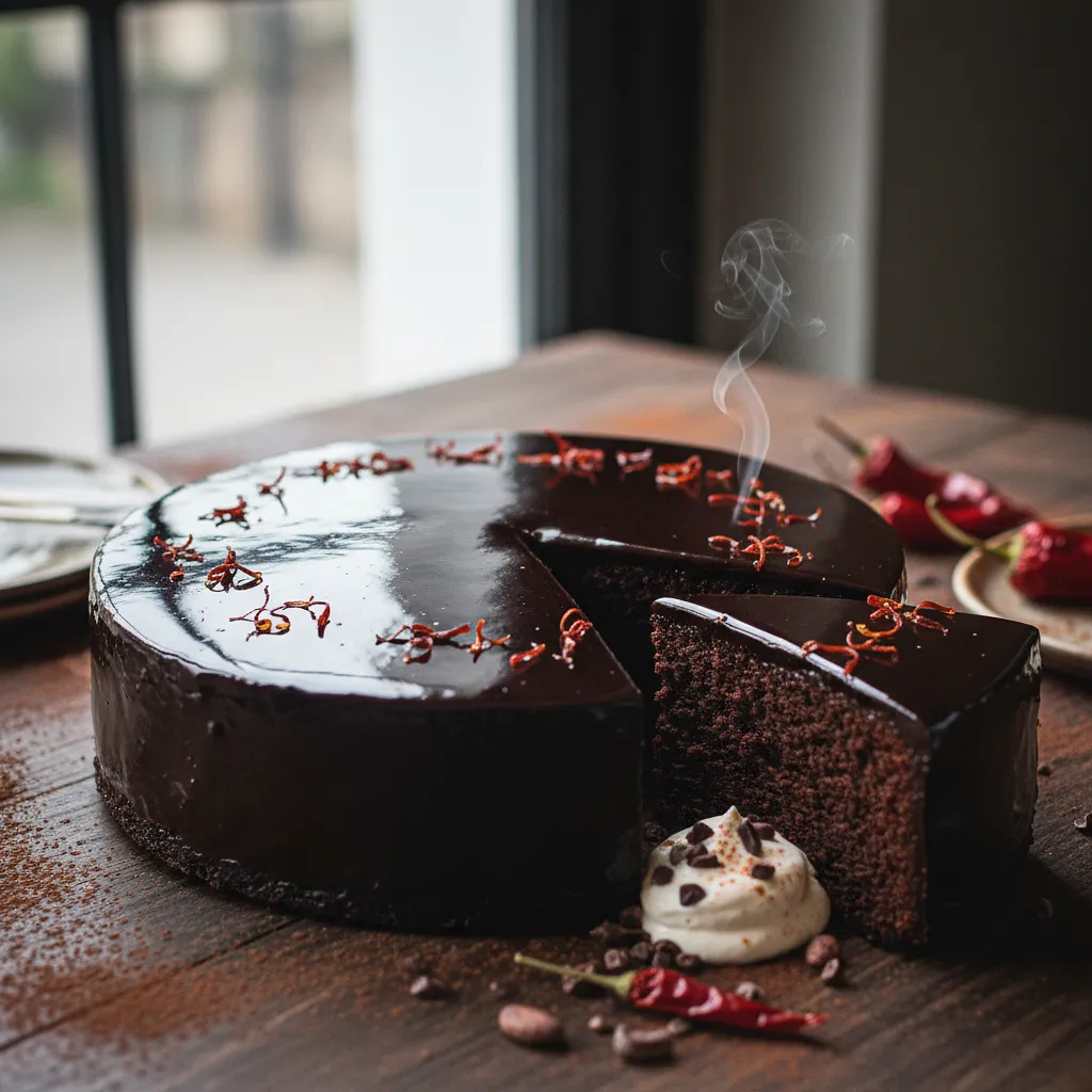 Recipe for: Velvety Chocolate Cake 'Black Pearl' with Mirror Glaze and a Hint of Chili - photo 1