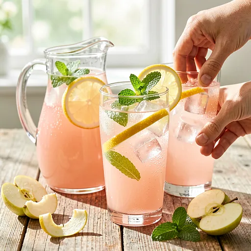 Przepis na: Lemoniada rabarbarowa z esencją jabłkowych skórek i świeżą miętą - zdjęcie 1