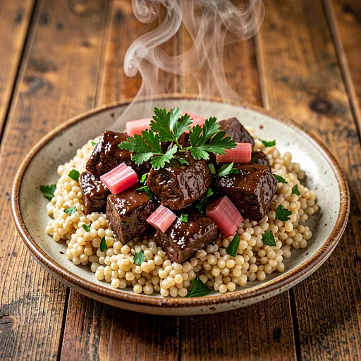 Recipe for: Wild boar goulash with rhubarb and pearl barley - photo 1