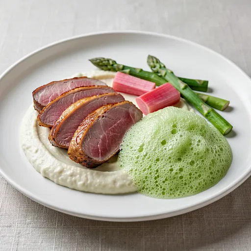 Przepis na: Pierś kaczki sous-vide, puree z selera i pianka ze szczawiu - zdjęcie 1