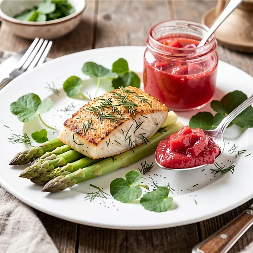 Recipe for: Cod Tenderloin in Dill Crust, Served with Rhubarb Chutney - photo 1