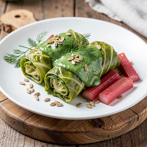 Recipe for: Vegetable cabbage rolls with young vegetables and sorrel cream - photo 1