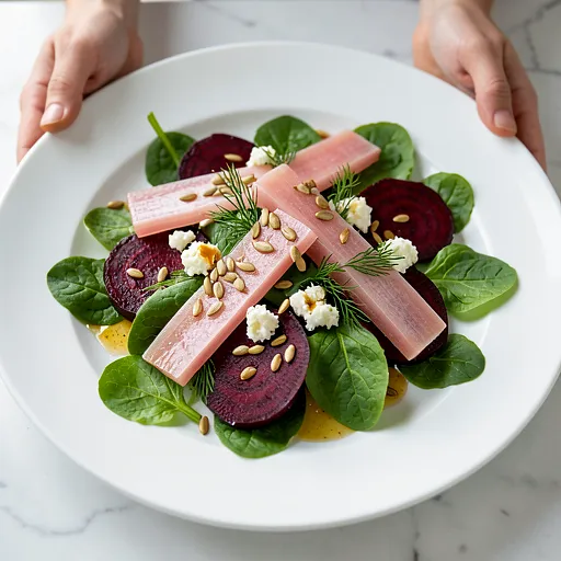 Recipe for: Young Beetroot Salad with Sorrel and Roasted Sunflower Seeds - photo 1