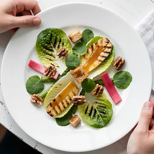 Recipe for: Grilled romaine lettuce with sorrel, asparagus, and oscypek cheese - photo 1