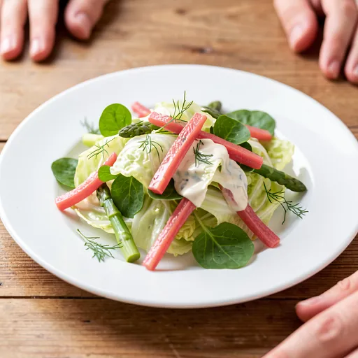 Recipe for: Sorrel and young cabbage with pickled rhubarb and dill - photo 1