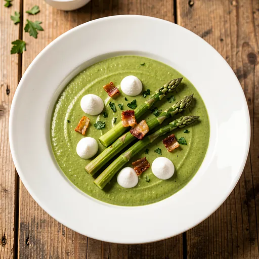 Recipe for: Italian sorrel cream with ricotta and crispy bacon. - photo 1