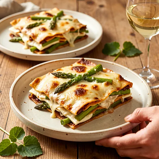 Recipe for: Lasagna with Braised Asparagus, Oscypek, and a Hint of Béchamel - photo 1