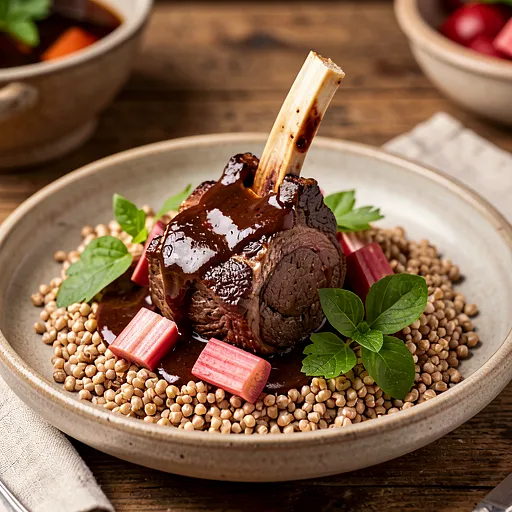 Recipe for: Ossobuco with rhubarb and buckwheat honey - photo 1