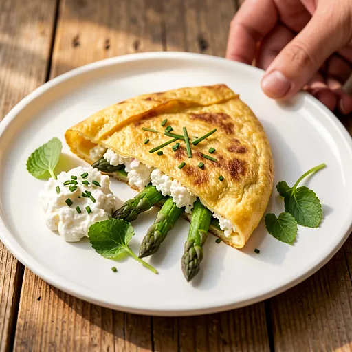 Recipe for: Baked frittata with young asparagus and cottage cheese - photo 1
