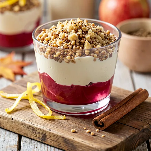 Recipe for: Rhubarb and Mascarpone Cream under Buckwheat Crumble - photo 1