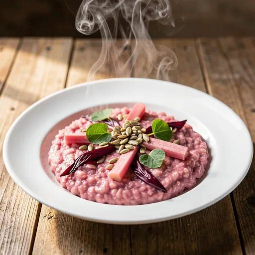 Przepis na: Risotto al radicchio z rabarbarem i prażonym słonecznikiem - zdjęcie 1