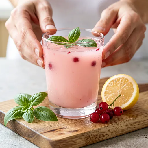 Recipe for: Rhubarb-Blackcurrant Nectar with Basil - photo 1